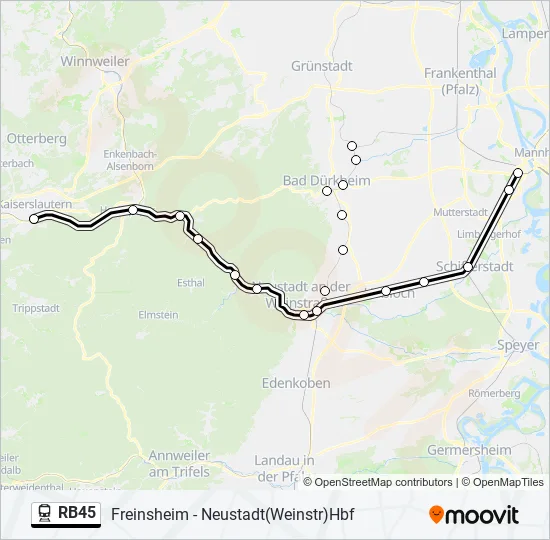 RB45 Train Line Map