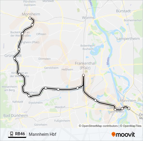 RB46 train Line Map