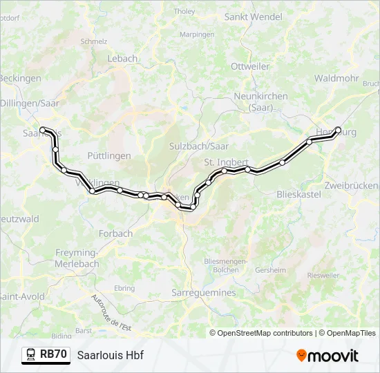 RB70 Train Line Map