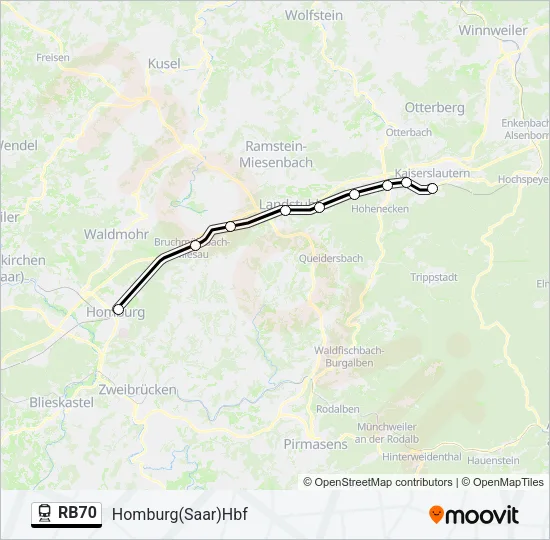 Bahnlinie RB70 Karte