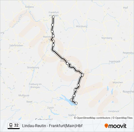 Поезд 32: карта маршрута