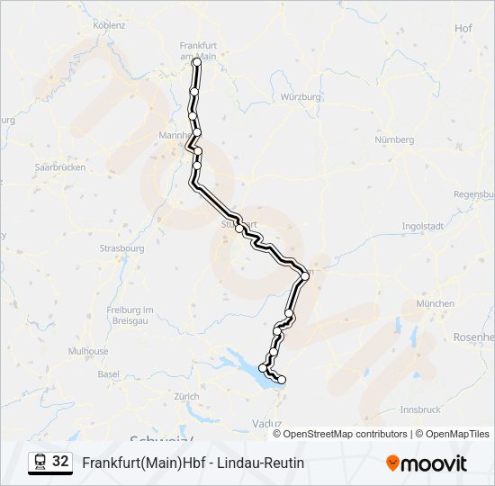 Поезд 32: карта маршрута