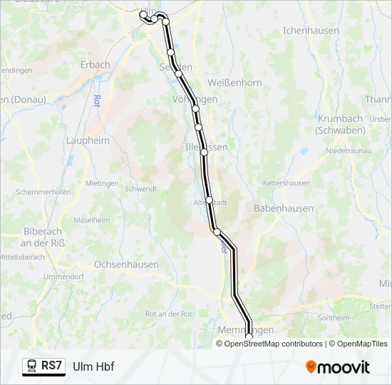 Bahnlinie RS7 Karte