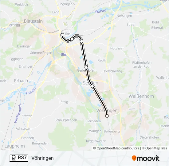 Bahnlinie RS7 Karte