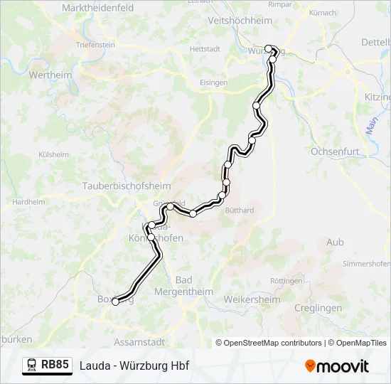 RB85 Train Line Map