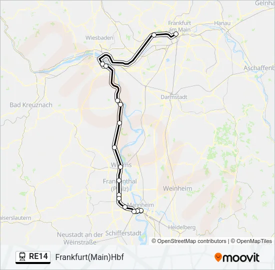 RE14 Train Line Map