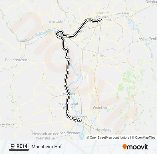 RE14 Train Line Map