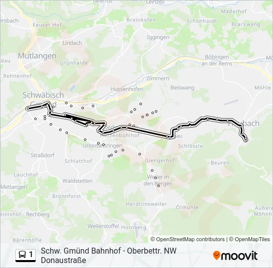1 Bus Line Map