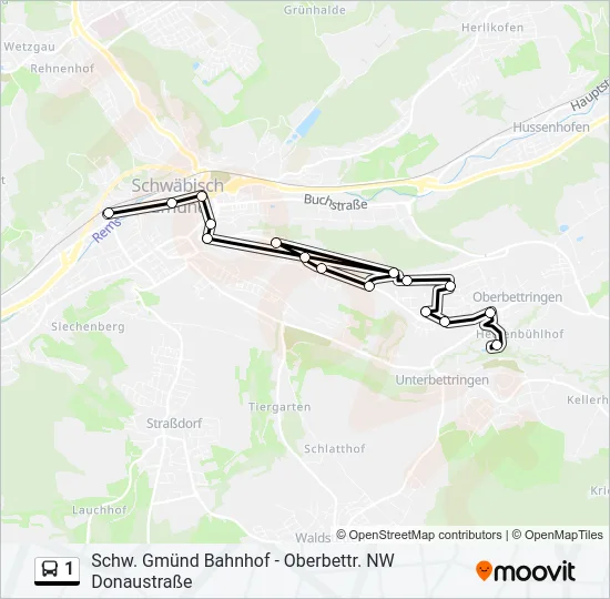 1 Bus Line Map