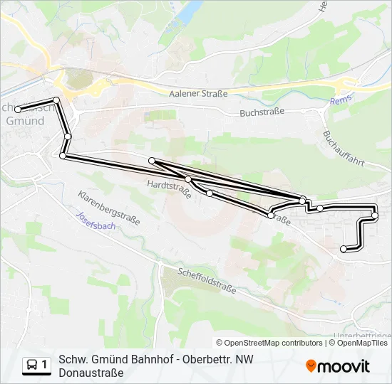 1 Bus Line Map
