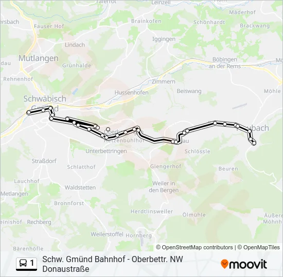 1 Bus Line Map