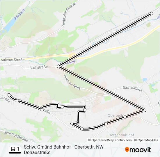 1 Bus Line Map