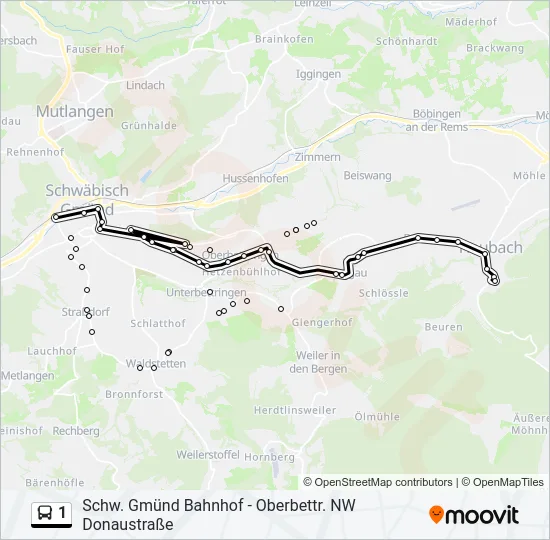 1 Bus Line Map