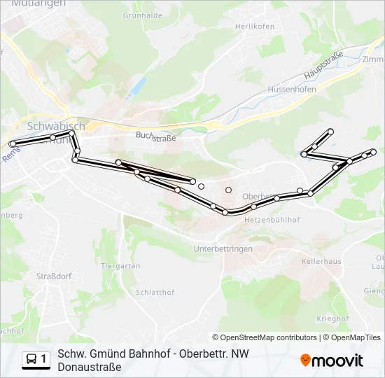 1 Bus Line Map