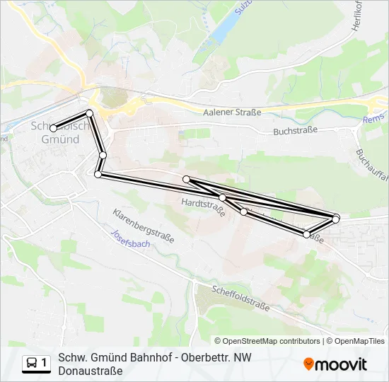 1 Bus Line Map