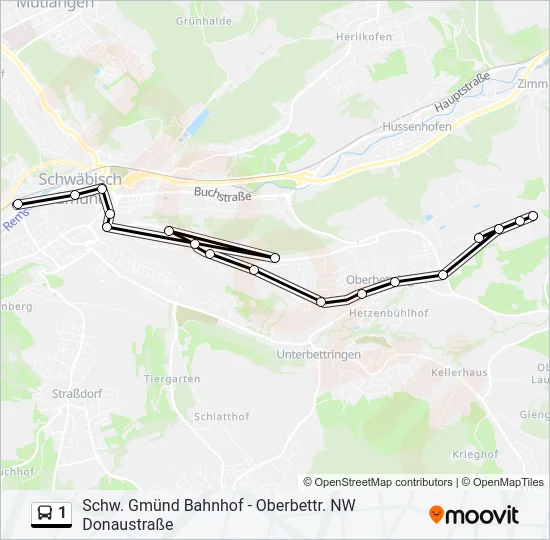 1 Bus Line Map
