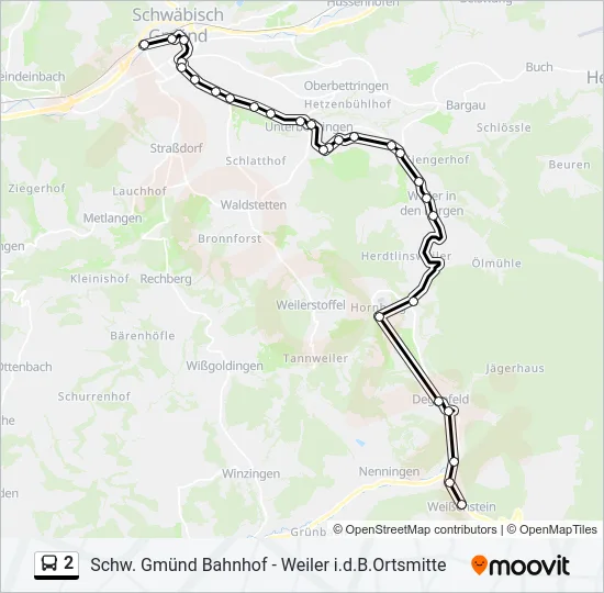 2 Bus Line Map