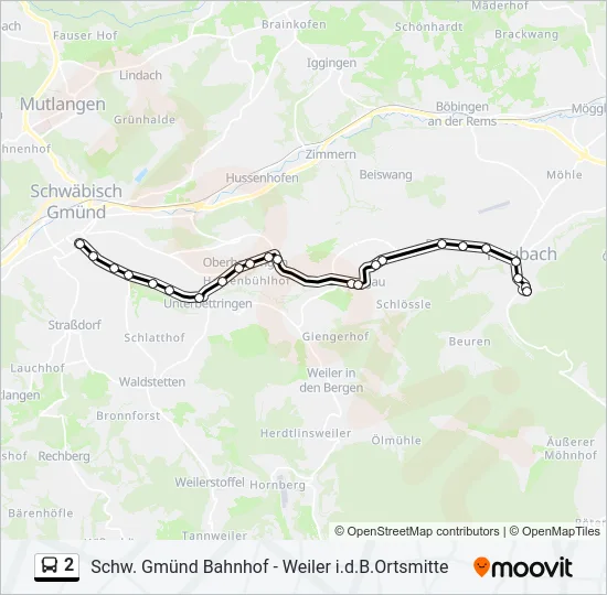 2 Bus Line Map