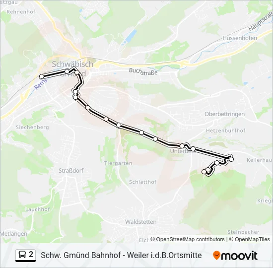 2 Bus Line Map