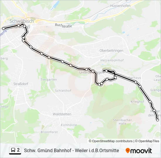 2 Bus Line Map