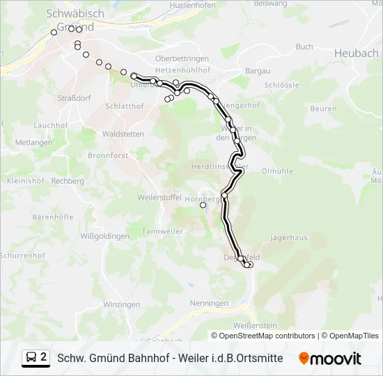 2 Bus Line Map