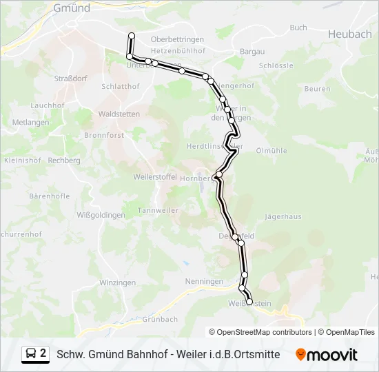 2 Bus Line Map