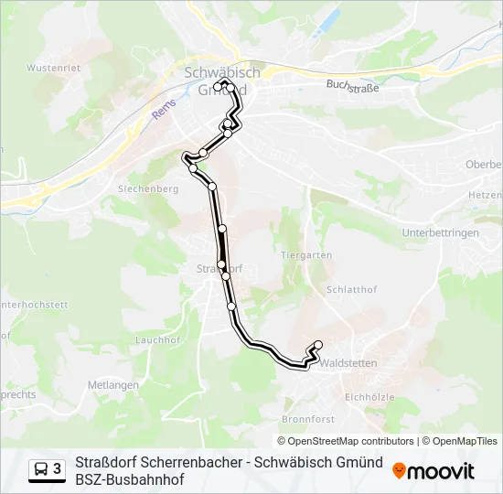3 Bus Line Map