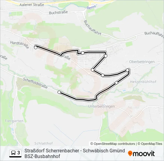 3 Bus Line Map