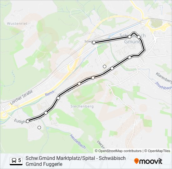 Автобус 5: карта маршрута