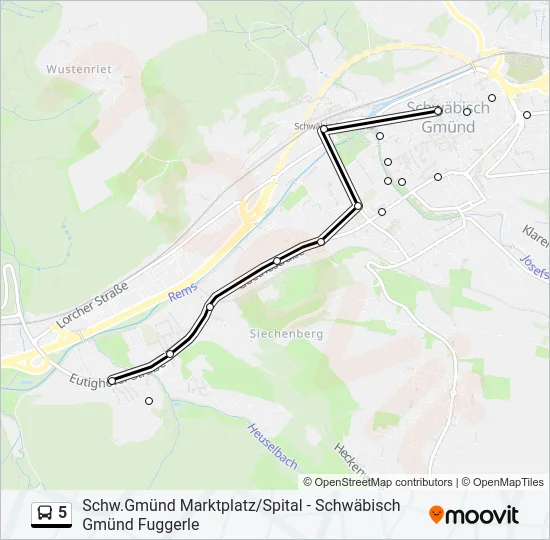 5 Bus Line Map