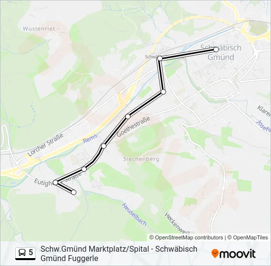 5 Bus Line Map