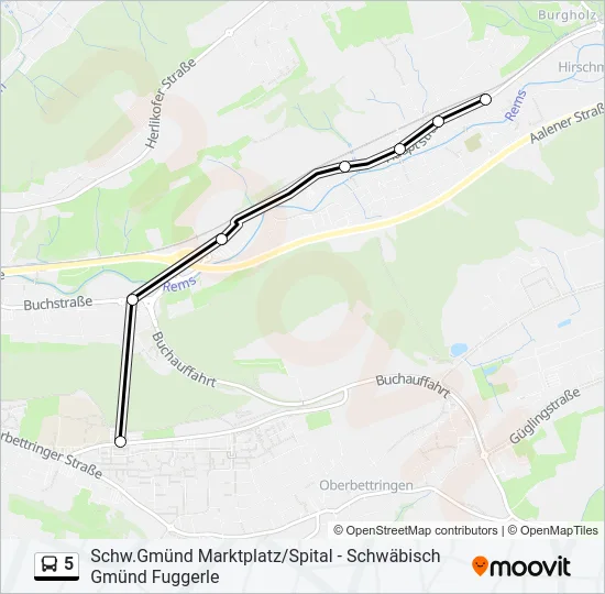 5 Bus Line Map
