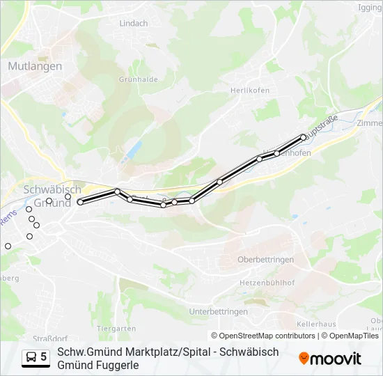 5 Bus Line Map