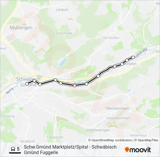 5 Bus Line Map