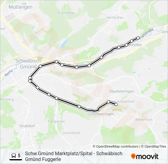 5 Bus Line Map