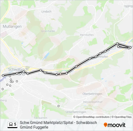 5 Bus Line Map