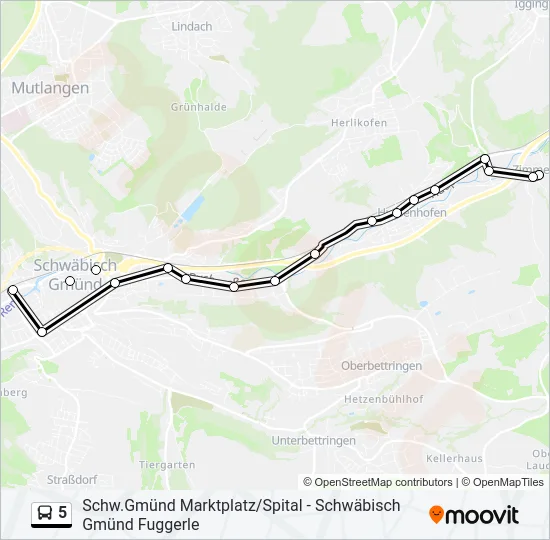 5 Bus Line Map