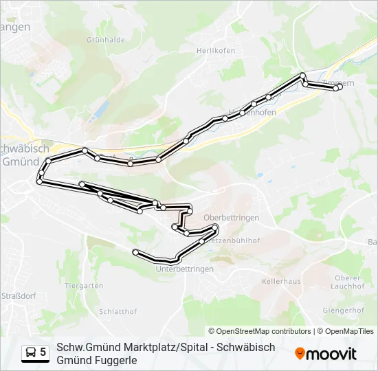 5 Bus Line Map