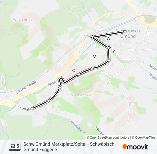 5 Bus Line Map