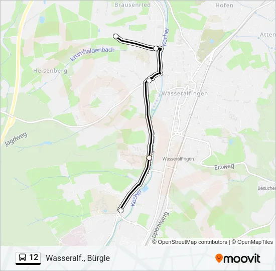 12 Bus Line Map
