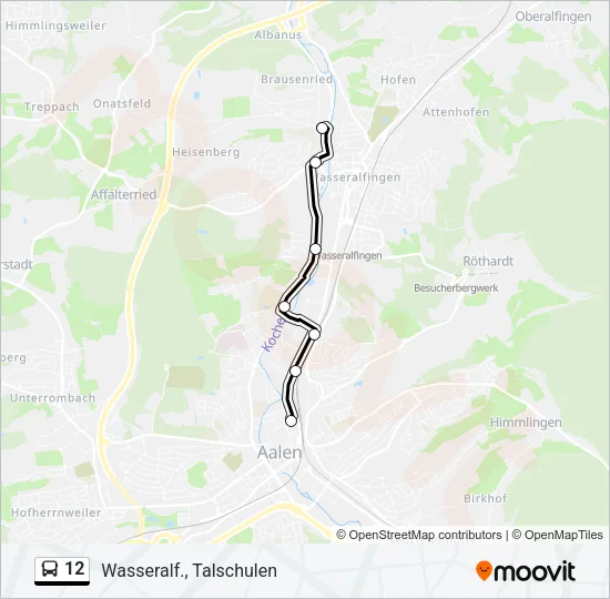 12 Bus Line Map