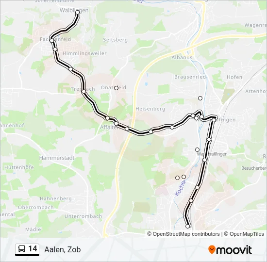 14 Bus Line Map