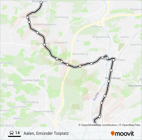 14 Bus Line Map