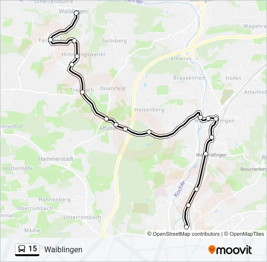 15 Bus Line Map