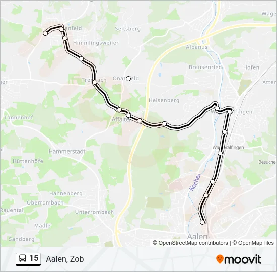 15 Bus Line Map