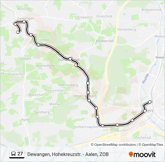 27 Bus Line Map