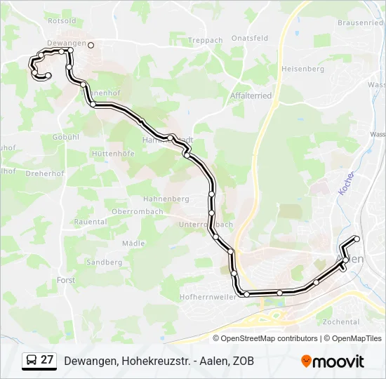 27 Bus Line Map