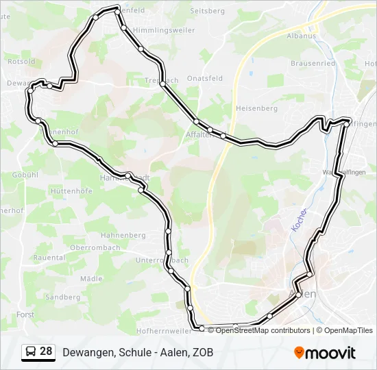 28 Bus Line Map