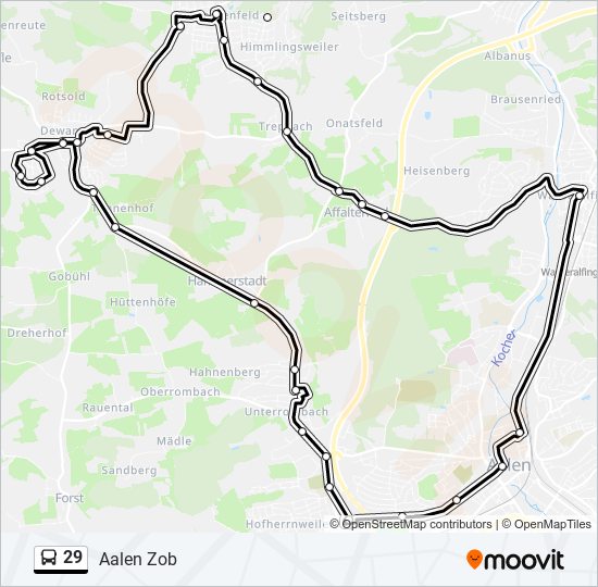 Buslinie 29 Karte