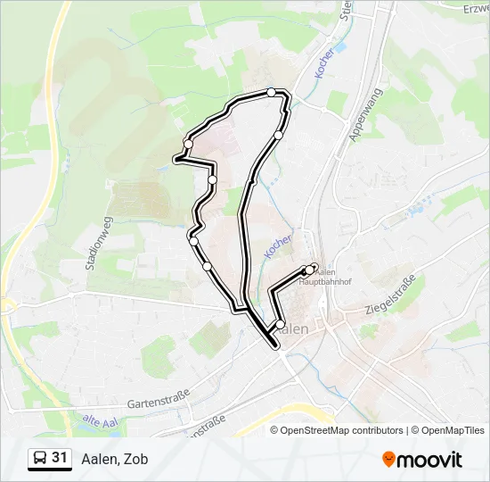31 Bus Line Map